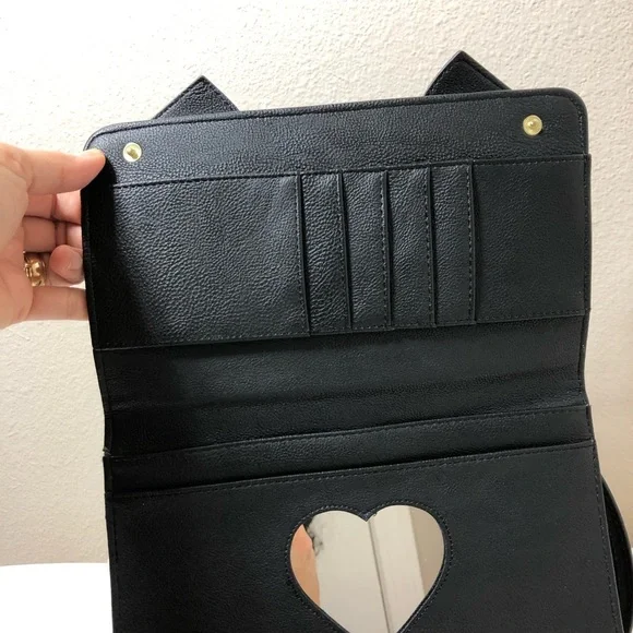 Betsey Johnson Faux Leather Romantic Floral Multi Pockets Crossbody Purse - Picture 5 of 16